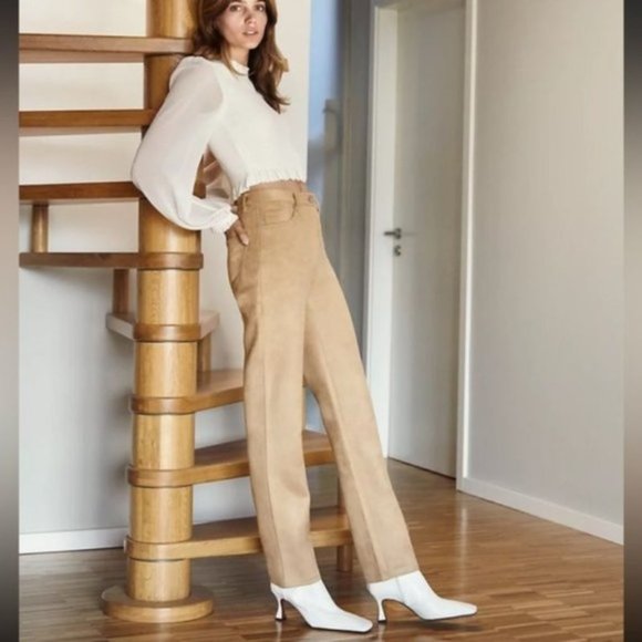 Aritzia‎ wilfred vegan suede pants Women’s 6 Melina Faux Suede high waisted - Picture 1 of 10